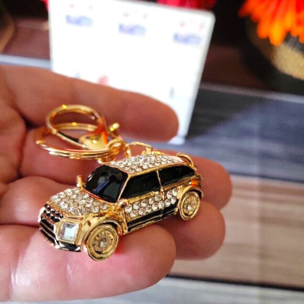 Bling Mini Car Keychain or Purse Charm ✨ Rhinestone Mini HandBag Accessory 🚗 - Picture 3 of 9